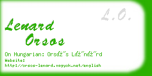 lenard orsos business card